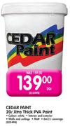 Cedar Paint 20L Xtra Thick PVA Paint