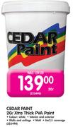 Cedar Paint 20L Xtra Thick PVA Paints