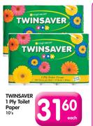Twinsaver 1 Ply Toilet Paper-10's
