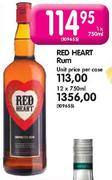 Red Heart Rum-1 x 750ml