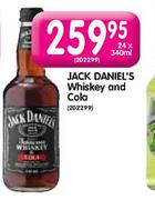 Jack Daniel's Whiskey And Cola-24 x 340ml
