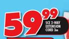 SCE 2 Way Extension Cord-3m