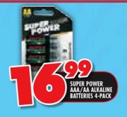 Addis Super Power AAA/AA Alkaline Batteries 4 Pack