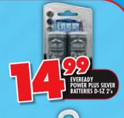 Addis Eveready Power Plus Silver Batteries D-SZ-2's