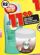 Dawn Hand & Body Lotion 400ml Bottle/Cream 280ml Tub Assorted-Each