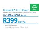 Huawei B593 LTE Router-On 10GB + 10GB Internet