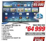 Samsung 75" Smart 3D LED TV