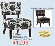 Esther Black & Cream Flower Print Chair