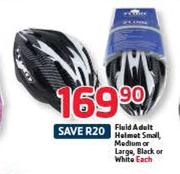 Fluid Adult Helmet Small,Medium Or Large,Black Or White