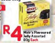 Moir's Flavoured Jelly Assorted-80g Each