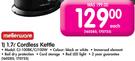 Mellerware 1.7Ltr Cordless Kettle CJ-100BK/CJ100W