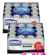 Eveready Powerplus Silver R20PP-Each plus Free 50ml Shoe Polish