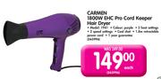 Carmen 1800W EHC Pro Cord Keeper Hair Dryer 1941