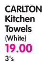 Carlton Kitchen Towels(White)-3's