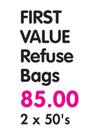 First Value Refuse Bags-2 x 50's