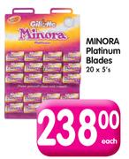Minora Platinum Blades-20 x 5's