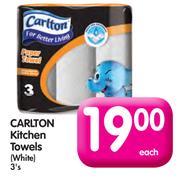 Carlton Kitchen Towels(White)-3's