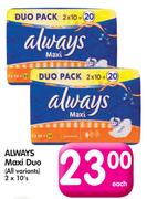 Always Maxi Duo(All Variants)-2 x 10's