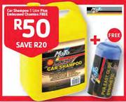 Moto Car Shampoo-5Ltr Plus Embossed Chamios