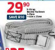 X-Strap Buckle Tie Down 2 Piece-4.6m x 25mm