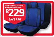 Goodyear Seat Cover Set Black & Blue 6-Piece