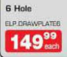 Powder Coated Draw Plate 6 Hole-Each