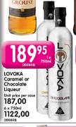 Lovoka Caramel Or Chocolate Liqueur-Unit Price Per Case