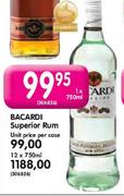 Bacardi Superior Rum-12 x 750ml