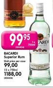 Bacardi Superior Rum-1 x 750ml