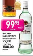 Bacardi Superior Rum-Unit Price Per Case