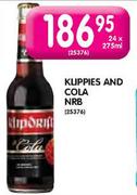 Klippies And Cola NRB's-24 x 275ml