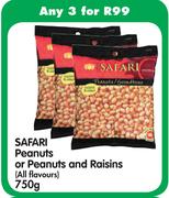 Safari Peanuts Or Peanuts & Raisins -3 x 750g
