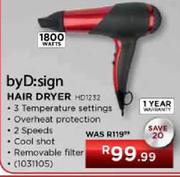 By D:Sign Hair Dryer 1800Watts