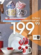 16 Piece Poppy Dinner Set