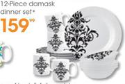 12 Piece Damask Dinner Set