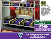 H & H Collection 91cm Seattle Twin Bunk Bed