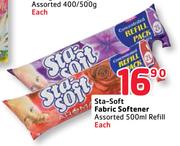 Sta-Soft Fabric Softener Assorted Refill-500ml Each