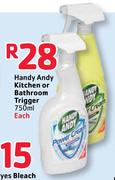Handy Andy Kitchen Or Bathroom Trigger - 750ml Each