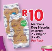 Marltons Dog Biscuits Assorted-2 x 80g Or 3 x 45g Per Pack 