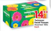 Twinsaver Facial Tissues Assorted - 180's 