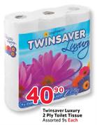 Twinsaver Luxury 2 Ply Toilet Tissue Assorted-9's