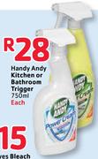 Handy Andy Kitchen Or Bathroom Trigger-750ml Each
