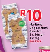 Marltons Dog Biscuits Assorted-2 x 80g Or 3 x 45g Each Per Pack