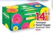 Twinsaver Facial Tissues Assorted-180s