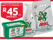 Ariel Auto Washing Powder-2Kg,Liquid-1.5L Or Capsules-14s Each