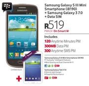 SamsungGalaxy S3 Mini Smartphonei8190+ Galaxy 3 7.0+ Dual Sim-On Smart M