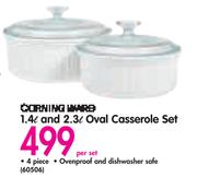 4-Piece 1.4L And 2.3L Oval Casserole Set