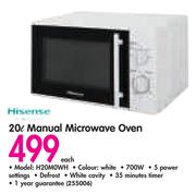 Hisense 20L Manual Microwave Oven H20M0WH