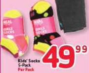 Kids Socks 5 Pack-Per Pack