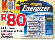 Energizer AA Lithium Batteries 4 Pack-Per Pack